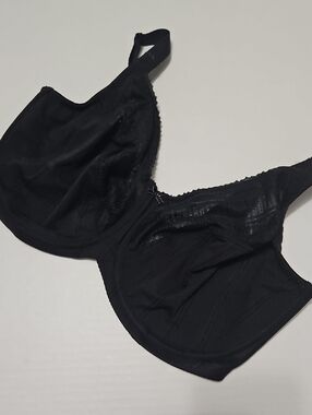Lilyette Black Half Lined Full Coverage Underwire Bra Size 36G